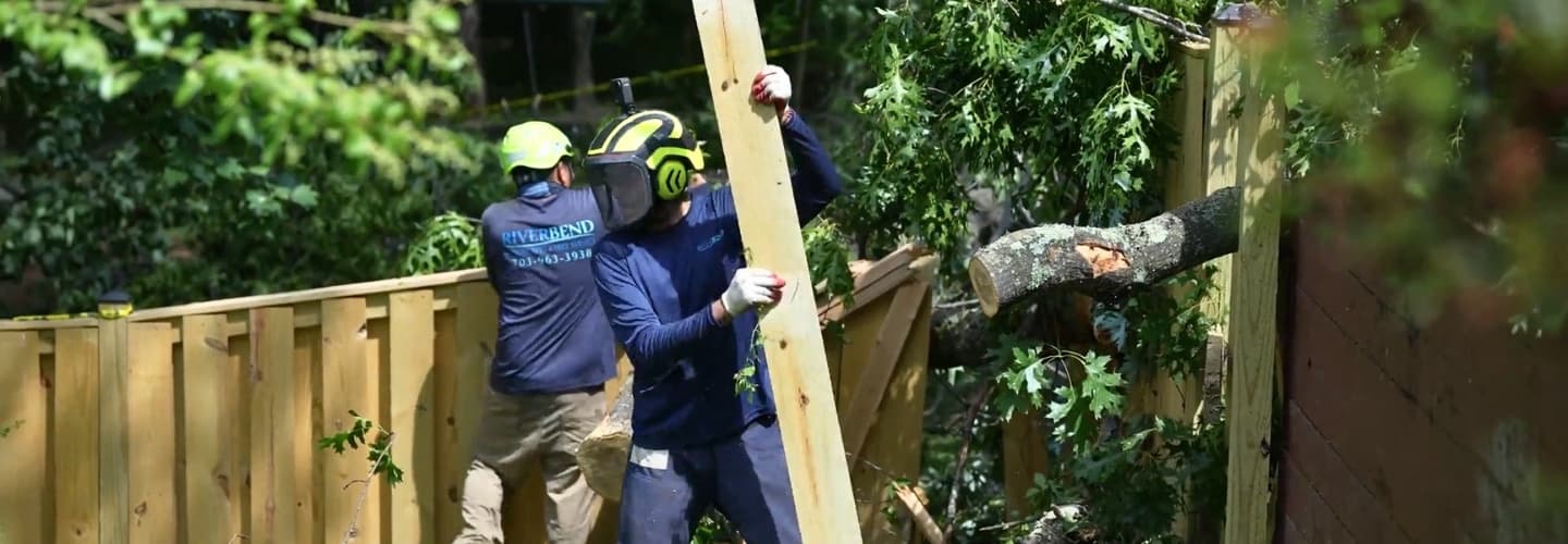 Riverbend crew responding to a storm-fallen tree at a NoVA property